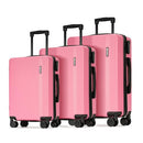 GinzaTravel Luggage Sets 3 Piece Large Suitcase Wheels B0CT7TK11M - Pink - Brand New