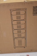 HOUSEHOLD SIMPLE PLASTIC STORAGE BIN 3 TIERED SHELVING CART W WHEELS - WHITE - Like New