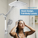 MAKEFIT EXCLUSIVE DUAL SHOWER HEAD WITH HANDHELD COMBO DSS1580 - CHROME - Like New