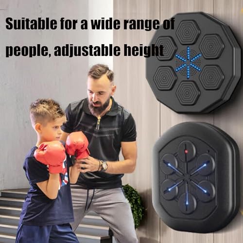 GENERIC ELECTRONIC WALL BOXING TARGET, GLOVES AND MUSIC MACHINE - BLACK - Like New