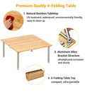 ATEPA Bamboo Folding Camping Table Height Adjustable Lightweight - Like New