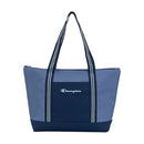 CV2-3006 Champion Women's Varsity Tote Bag Zip Closure, Mesh Pockets - Blue - Brand New