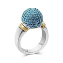 VALENTOV HANDCRAFTED TURQUOISE RING STONE PLATED 18K GOLD RING WOMEN - SIZE: 9 - Like New