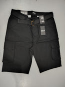 RUGGED TRAIL CARGO SHORTS MENS STRETCH BELTED COTTON‎ WORKWEAR - SIZE 36 - BLACK - Brand New
