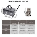 GJEASE CAT ROLLING CARRIER FOR 2 CATS, DOUBLE-COMPARTMENT PET - GRAY - Like New
