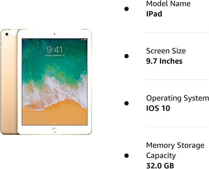 APPLE IPAD 9.7" (5TH GENERATION) 32GB - WIFI + CELLULAR MPG62LL/A - GOLD - Like New