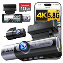 TERUNSOUL 4K DASH CAM FRONT AND REAR, FULL HD 3 CHANNEL DASHCAM FW983A - BLACK - Like New
