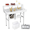 ALLPOP 2 TIERS FOLDING ICE COOLER TABLE WITH MATCHING SKIRT - WHITE - Brand New