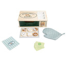 Pearhead Wooden Bakery Play Food Set, 25-Piece Baking Oven Toy - Brand New