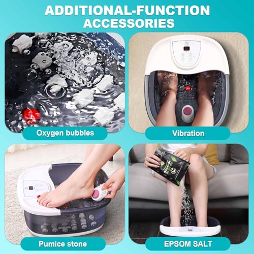 ECARBME FOOT SPA BATH MASSAGER WITH HEAT VIBRATION, 2025 UPGRADED, GRAY - Like New