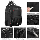 ZOMFELT Rolling Backpack Travel with Wheels 17.3 Inch Wheeled Laptop - Black - Brand New