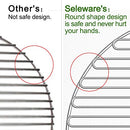 SELEWARE SUS304 Stainless Steel Hinged Cooking Grate Care Fits 19" Kettle Grills - Brand New