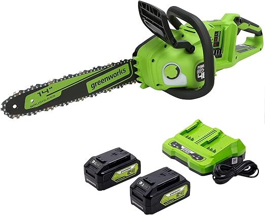 Greenworks 48V (2 x 24V) 14" Brushless Cordless Chainsaw CS48L4410 - GREEN Like New