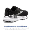 Brooks MEN’S ADRENALINE GTS 23 SUPPORTIVE BLACK/WHITE/SILVER SIZE 9.5 - Like New