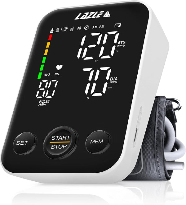 LAZLE Blood Pressure Monitor Automatic Upper Arm Machine 240 Sets Memory - WHITE - Like New