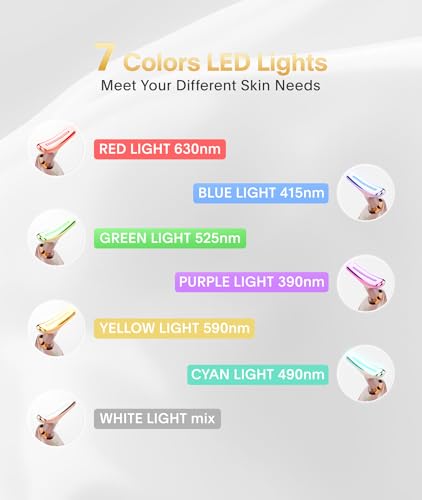 Light Based Face-Neck-Massager - 7 Color Portable Facial Massager Skin Care Rose - Like New