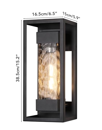 PARTPHONER MODERN OUTDOOR LIGHT FIXTURE EXTERIOR WALL BLACK STR-WL-0006-BLACK - Like New