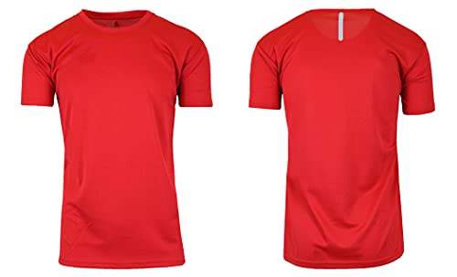 Galaxy by Harvic Men's Moisture-Wicking Wrinkle Free Tee (MPT-100RD-2XL) Red 2XL - Brand New
