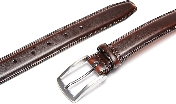 CARLO FELLINI MEN'S DRESS BELT HAND MADE 100% COW LEATHER BELT 38/40 - MAHOGANY - Like New