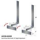 Soundbar Mount with Depth Adjustments for TV Wall Mount Brackets B00LPUWKR0 - Like New