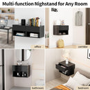 Floating Nightstand Modern Wall Mounted Bedroom (Black, Set of 2) B0D73ZP1KW - Brand New