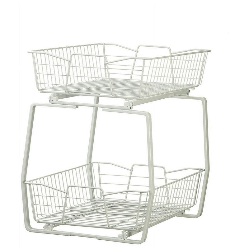 CLOSETMAID 2T-KCPO-1814 18" H X 14" W 2-TIER CABINET PULL-OUT ORGANIZER - WHITE - Like New