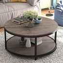 NSdirect Round Coffee Table, 36" Coffee Table for Living Room - Light Walnut - Like New