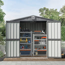 Domi Outdoor Storage Shed 6.5'x 4.2', Metal Garden Shed, LGCF1550 - Dark Grey - Like New