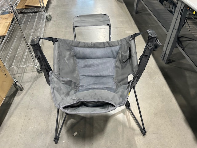 GENERIC GRAY SWINGING OUTDOOR CHAIR WITH FOOT REST - GRAY - Like New