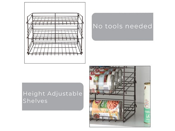 SMART DESIGN 3-TIER CAN ORGANIZER - BRONZE - Like New