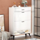 AWQM SHOE CABINET MODERN FREE STANDING HALLWAY - WHITE - Like New