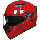 ILM Motorcycle Dual Visor Flip up Modular Full Face Helmet Model 902 (S, RED) - Brand New