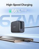 BASEUS RETRACTABLE USB C CHARGER, 67W 3 IN 1 FAST CHARGING, ENERCORE - BLK - Like New