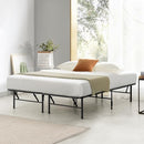 BEST PRICE MATTRESS NEW INNOVATED BOX SPRING METAL BED FRAME QUEEN 14" - BLACK - Like New