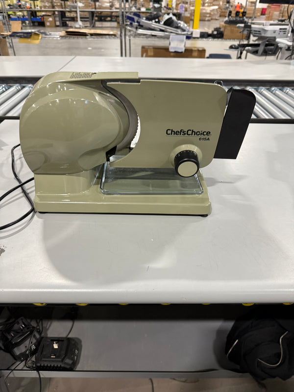 CHEF'S CHOICE 609A ELECTRIC MEAT SLICER STAINLESS STEEL BLADE FEATURES 7" GREEN - Like New