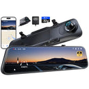 PELESEE P12 PRO 4K MIRROR DASH CAM W/ADAS AND BSD 5.8GHZ WIFI 20MB/S - BLACK - Like New