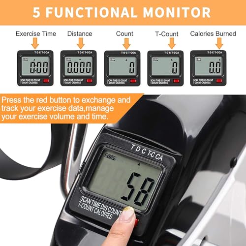 MOMODA UNDER DESK BIKE PEDAL EXERCISER FOR LEG/ARM BIKE WITH LCD - BLACK/WHITE - Like New