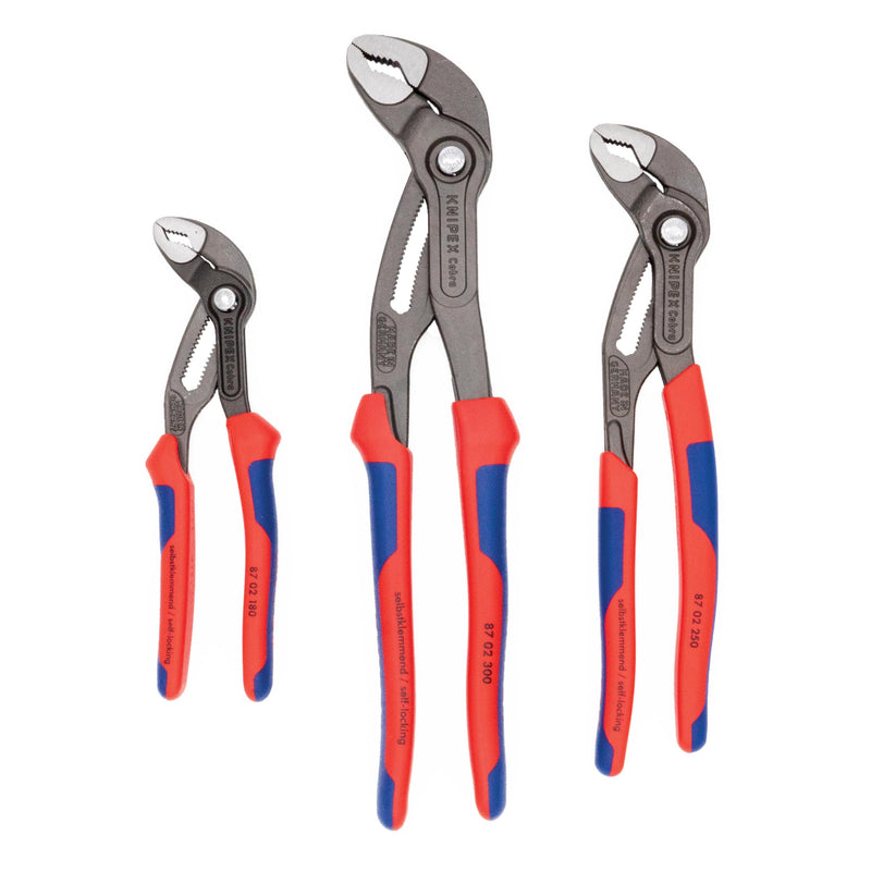 KNIPEX 9K00-80-05 US TOOLS 3 PIECE MULTI-COMPONENT COBRA SET - RED/BLUE - Like New