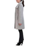 353SY221 COLE HAAN CONVERTIBLE COLLAR BUTTON UP COAT WOMEN 4 LIGHT GRAY - Brand New