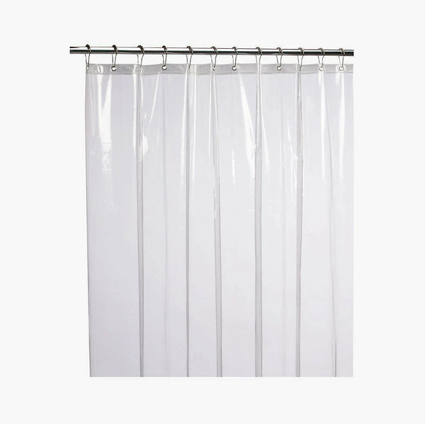 CAITLIN CLEAR SHOWER CURTAIN LINER, NON-TOXIC PEVA, 72X72 - Like New