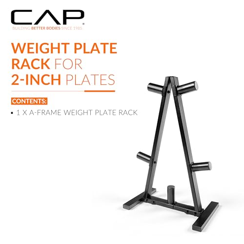 CAP BARBELL A FRAME OLYMPIC PLATE RACK DARK GRAY 15B5PUJO - Like New