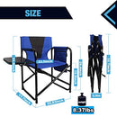Heavy Duty Camping Directors Chair with Side Table Portable B07MX6LNHW - Black - Brand New