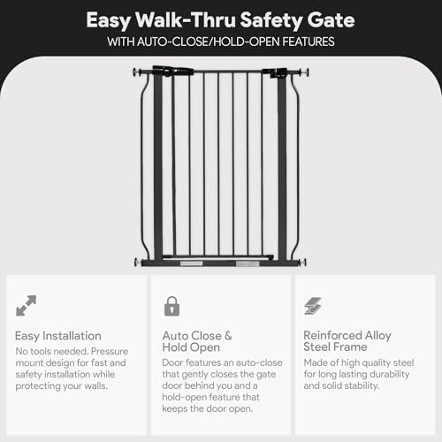 BALANCEFROM WALK-THRU SAFETY GATE CHILD PROOF FENCE FOR DOORWAYS - GRAPHITE - Like New