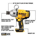 DEWALT 20V MAX XR CORDLESS IMPACT WRENCH 7/16-INCH TOOL ONLY DCF898B - YELLOW - Like New