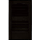 Ekena Millwork 12 in. Vinyl Louvered Shutters in Black, 12"W x 1"D x55"H, 2 pack - Like New