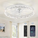 LEDIARY 20" Low Profile Ceiling Fans with Lights/Remote KDZS20 - White - Like New