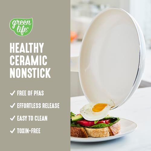 GreenLife 8 Piece Nonstick Cookware Set, Pots & Pans, Dishwasher, Wobble Free - Like New