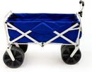 Meda All Terrain Utility Collapsible Foldable Beach Wagon Cart - BLUE /WHITE - Like New
