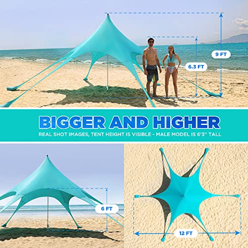 Fayloch Beach Sun Shade Tent Canopy - Turquoise - Like New