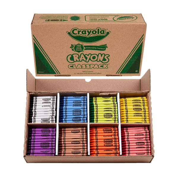 CRAYOLA CRAYONS BULK 800CT CLASSROOM KINDERGARTEN & ELEMENTARY - MULTI COLORS - Brand New